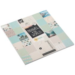 Blok 25x25 cm m. designs Travel the world 24 ark 250 gr.